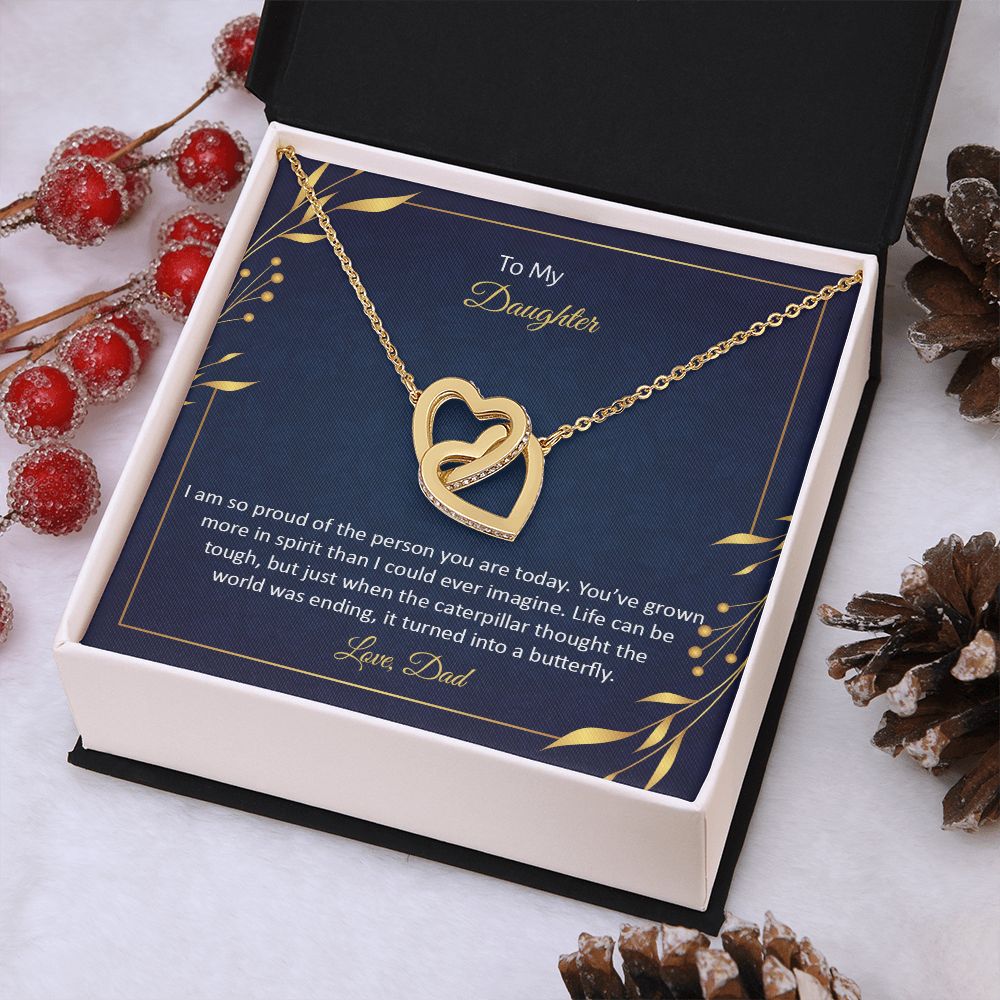 To My Daughter - Interlocking Hearts Necklace