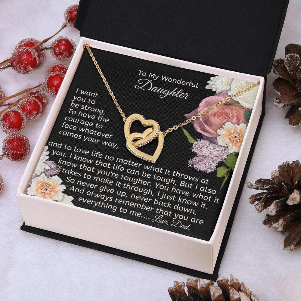 To My Wonderful Daughter - Interlocking Hearts Necklace
