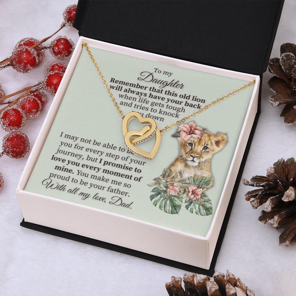 To My Daughter - Interlocking Hearts Necklace