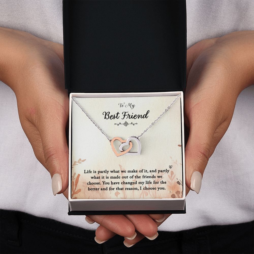 To My Best Friend - Interlocking Hearts Necklace