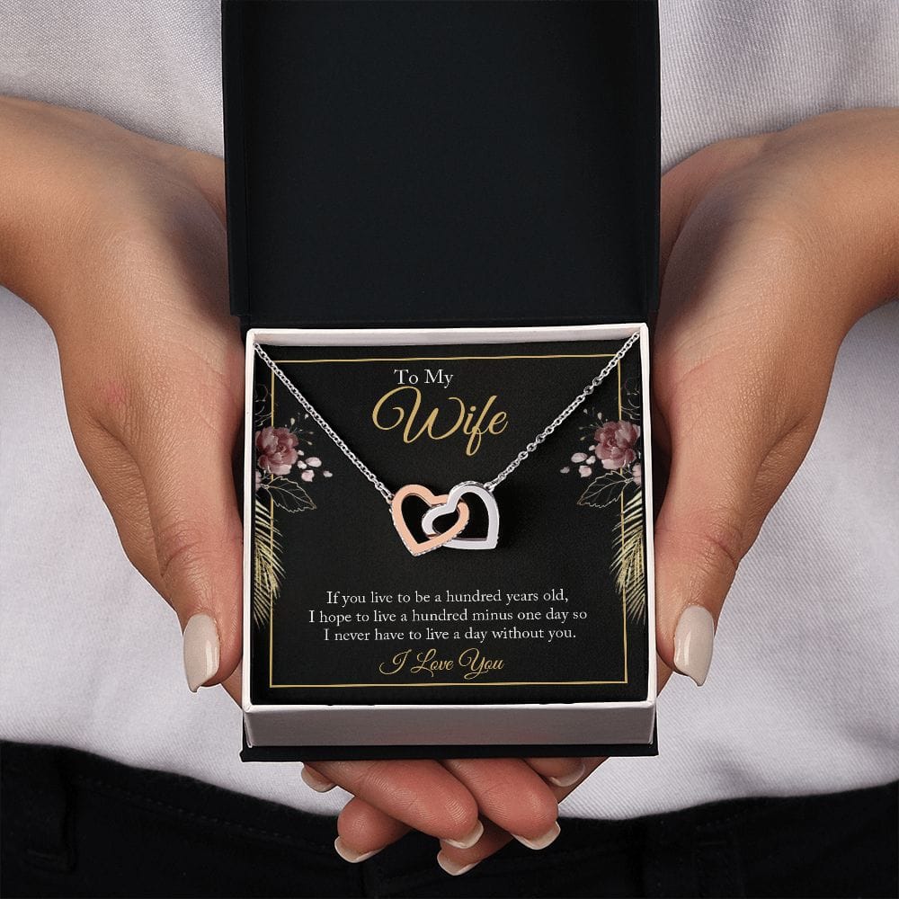 To My Wife - Interlocking Hearts Necklace