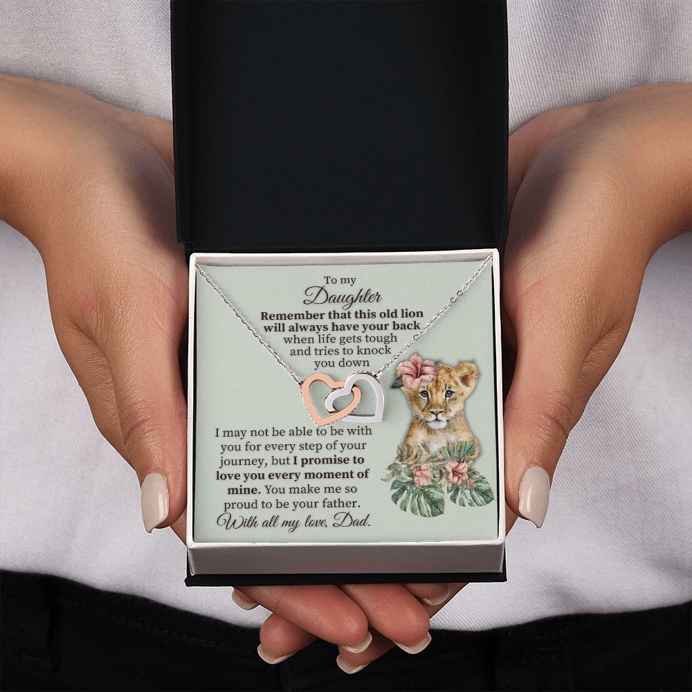 To My Daughter - Interlocking Hearts Necklace