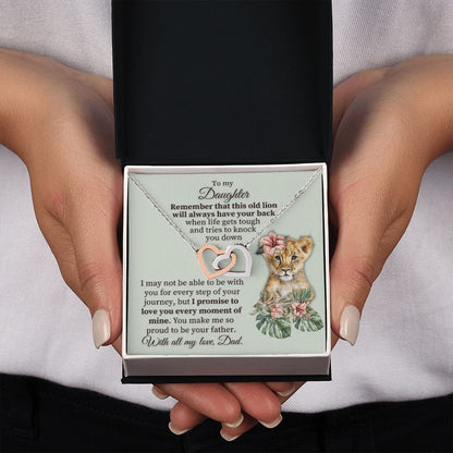 To My Daughter - Interlocking Hearts Necklace