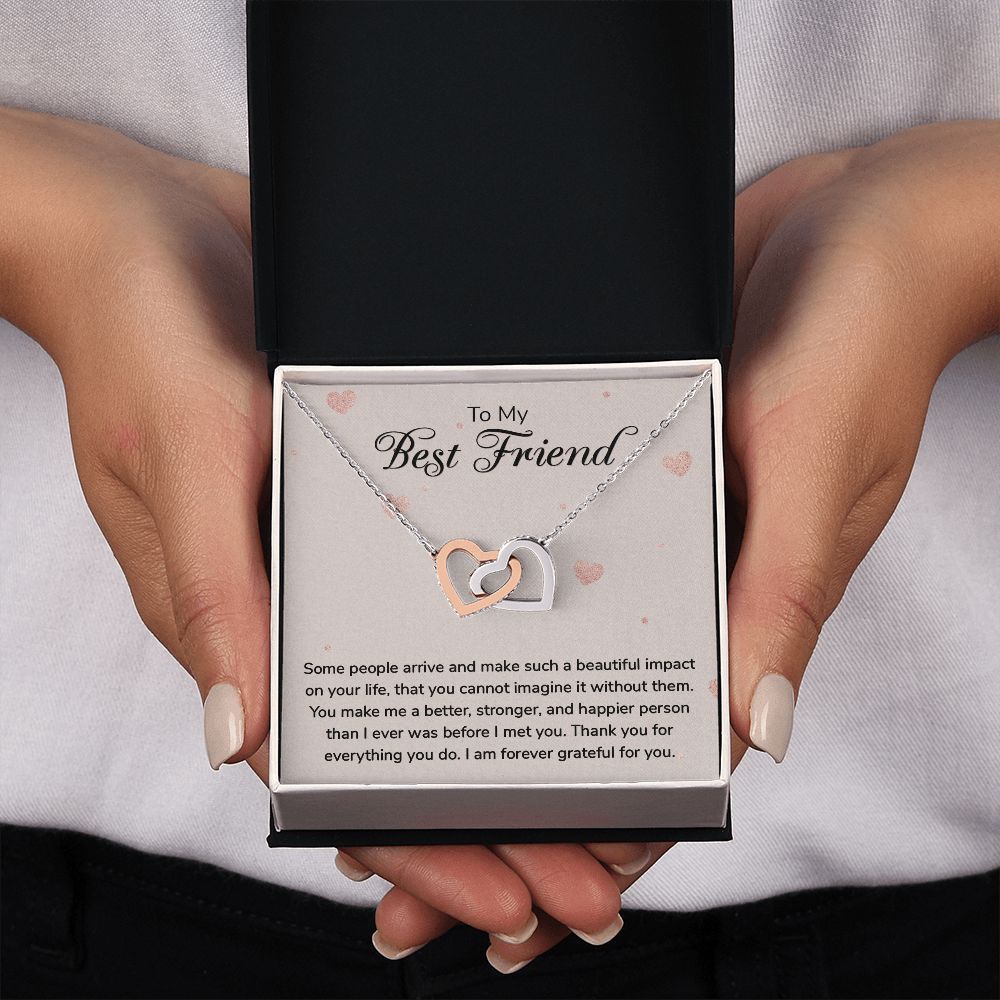 To my Best Friend - Interlocking Hearts Necklace