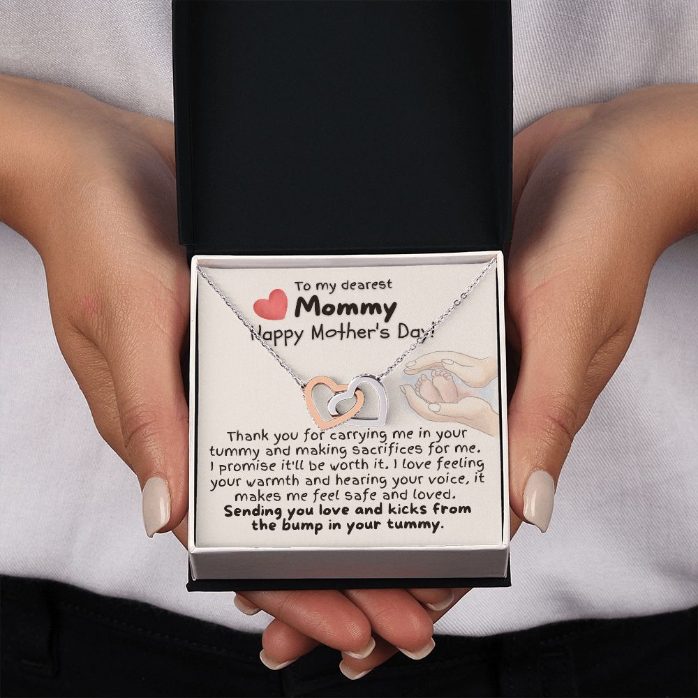 To My Dearest Mommy - Happy Morher's Day - Interlocking Hearts Necklace