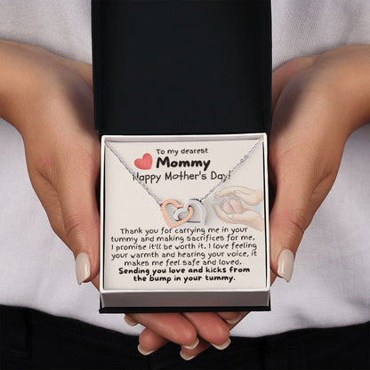 To My Dearest Mommy - Happy Morher's Day - Interlocking Hearts Necklace