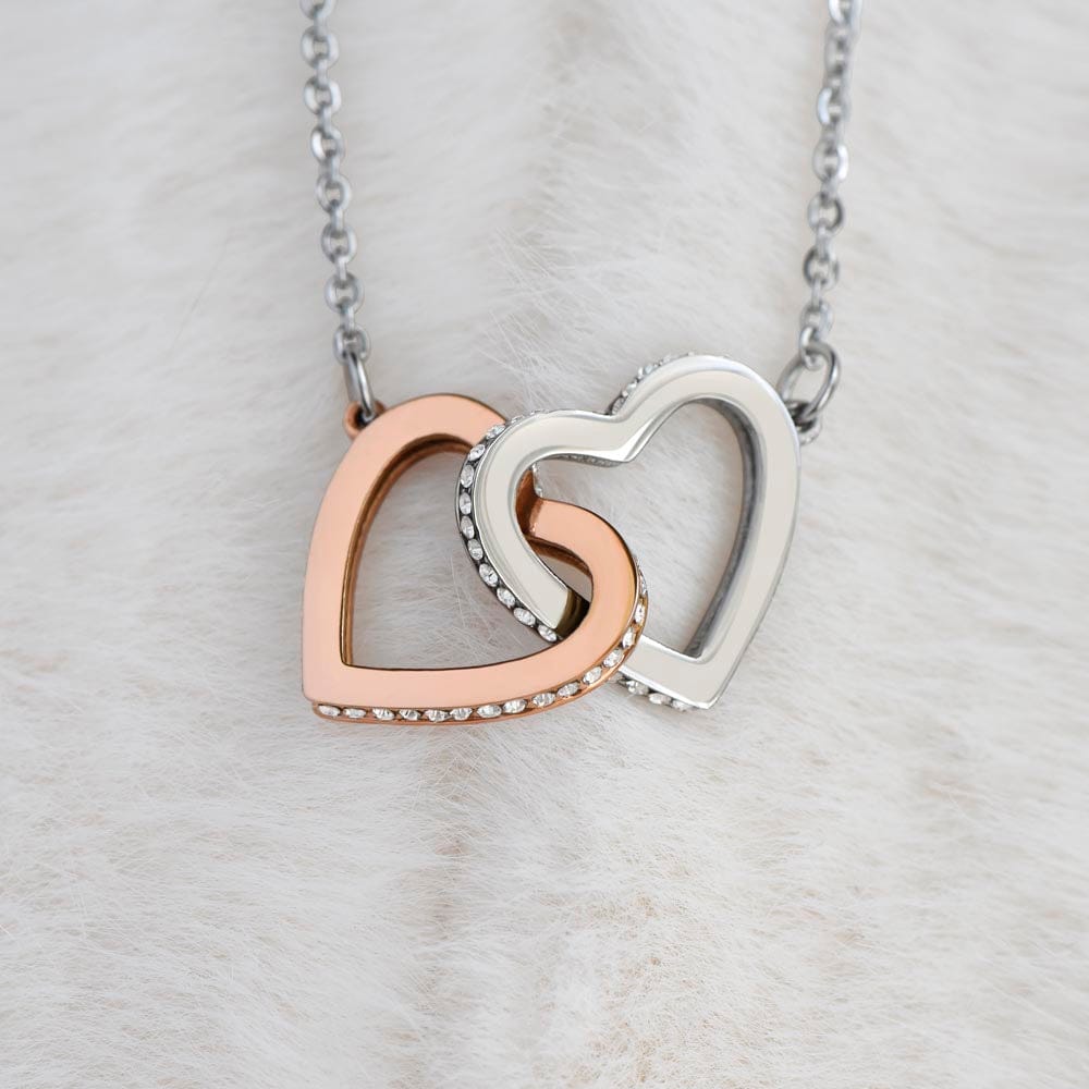To My Wonderful Daughter - Interlocking Hearts Necklace