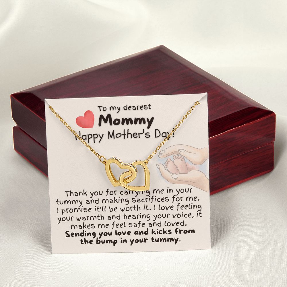 To My Dearest Mommy - Happy Morher's Day - Interlocking Hearts Necklace
