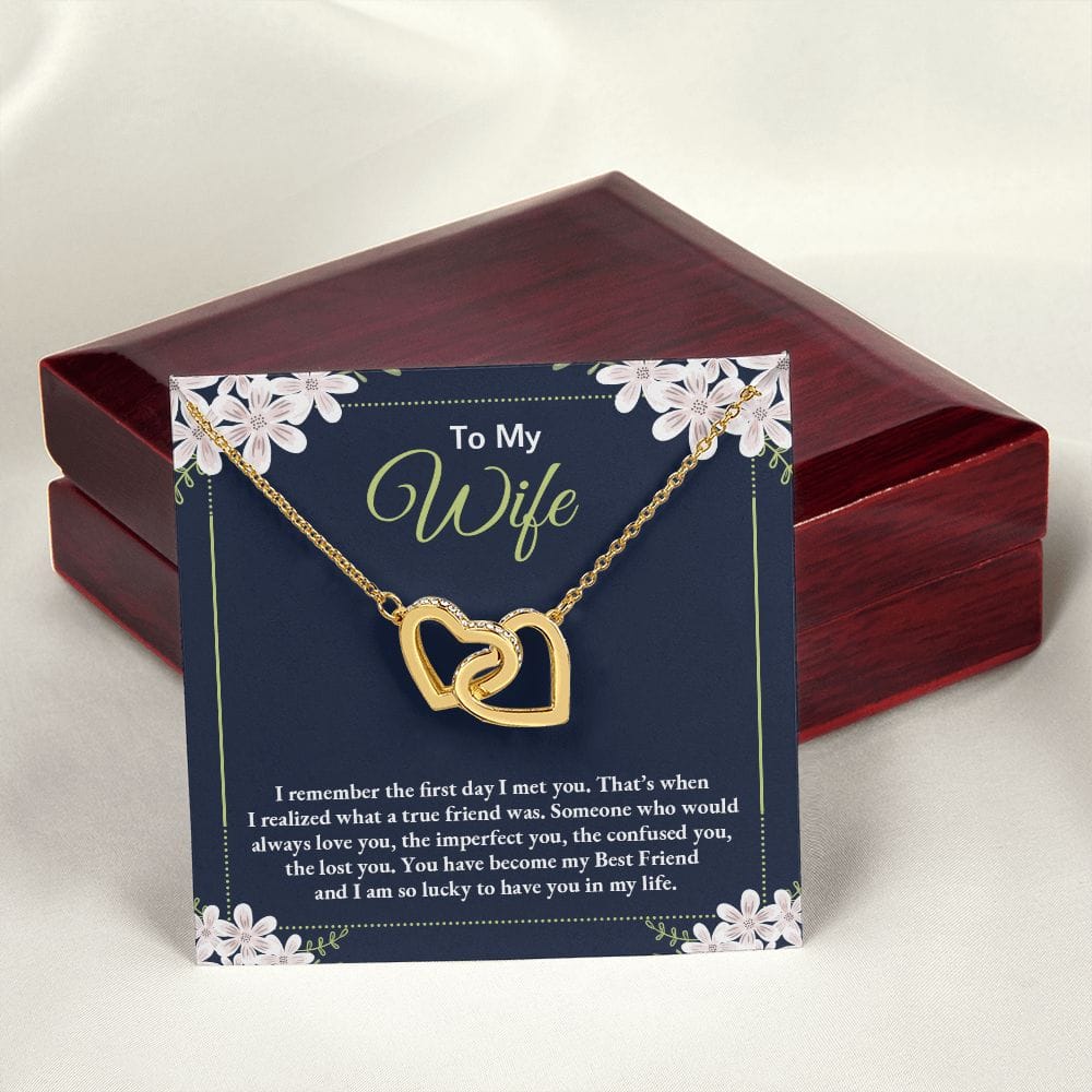 To My Wife - Interlocking Hearts Necklace