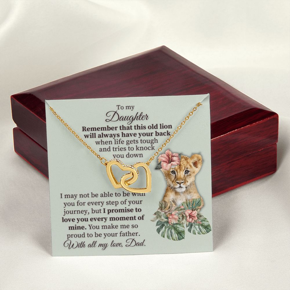 To My Daughter - Interlocking Hearts Necklace