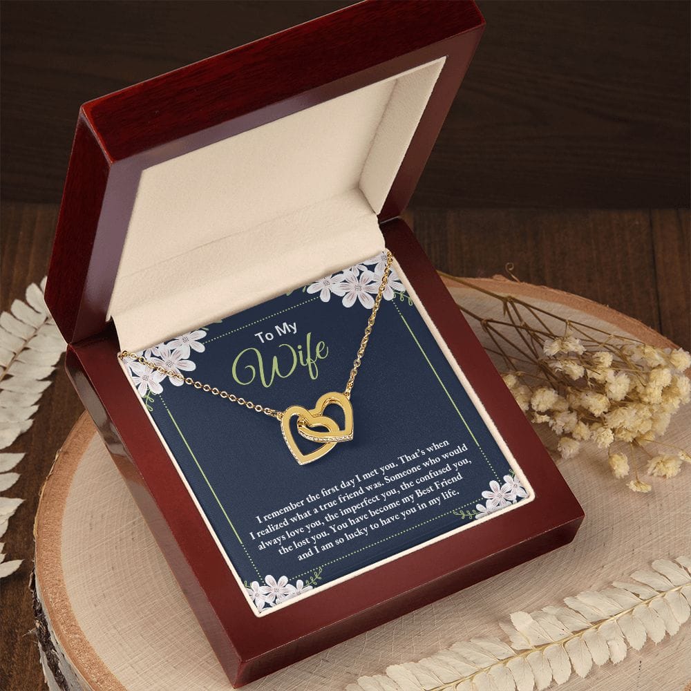 To My Wife - Interlocking Hearts Necklace