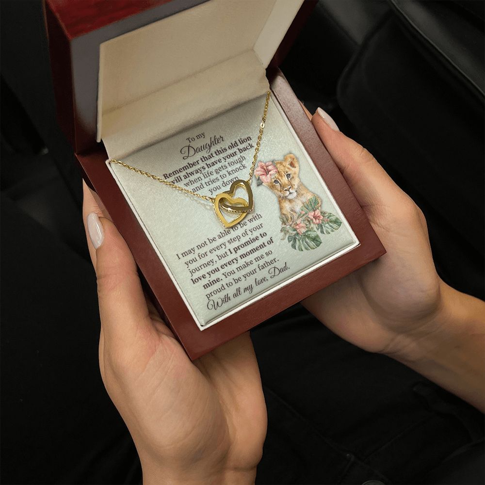 To My Daughter - Interlocking Hearts Necklace