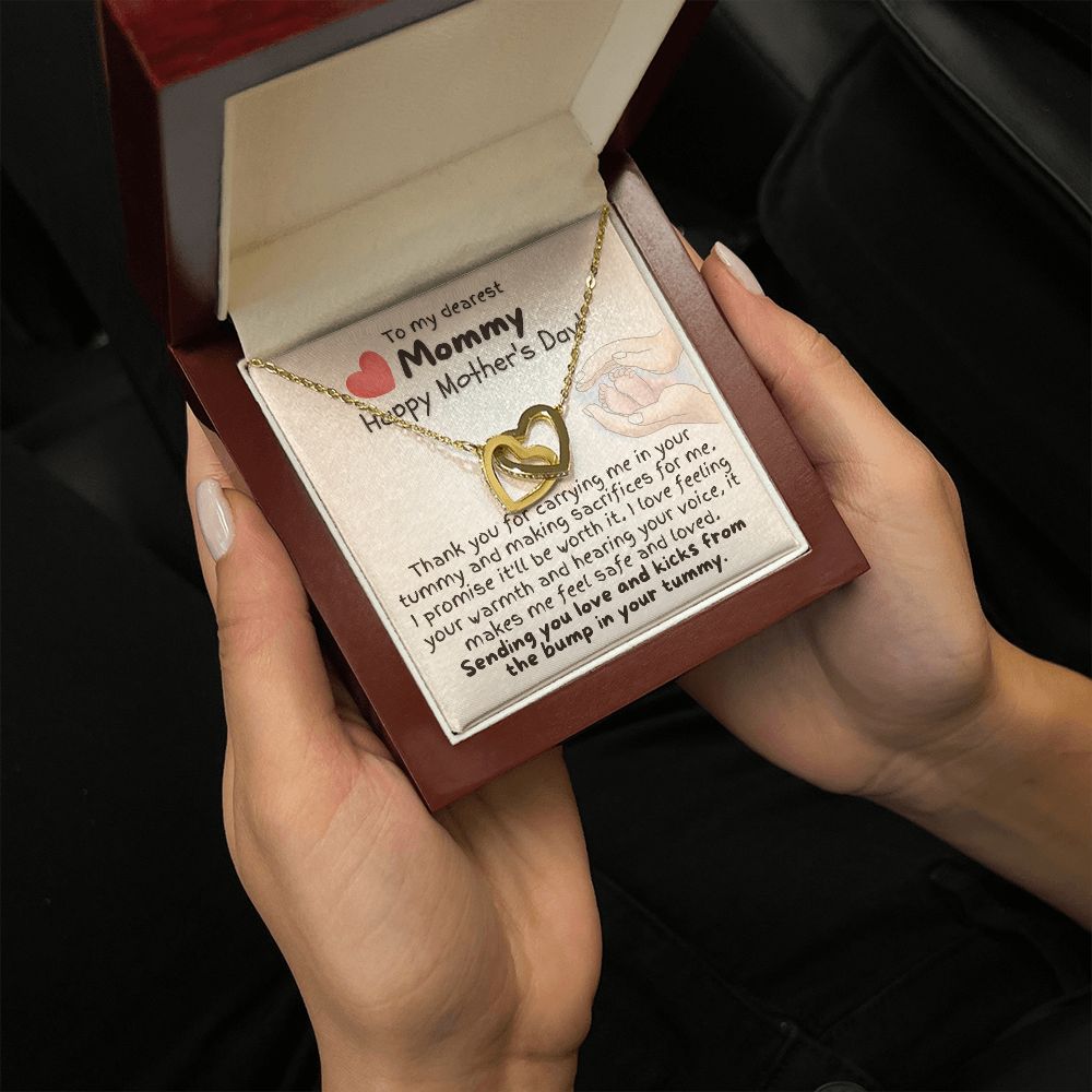 To My Dearest Mommy - Happy Morher's Day - Interlocking Hearts Necklace