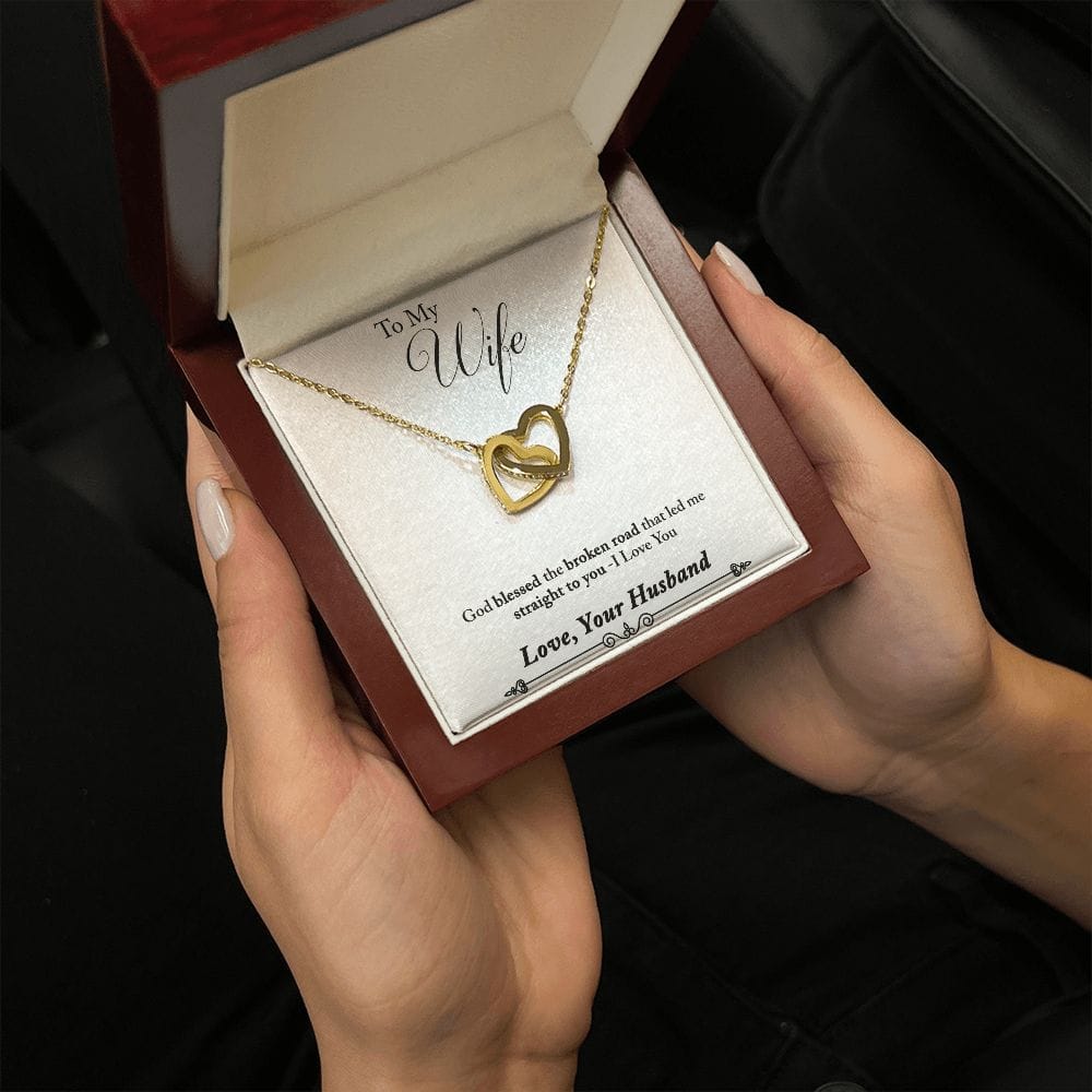 To My Wife -  Interlocking Hearts Necklace