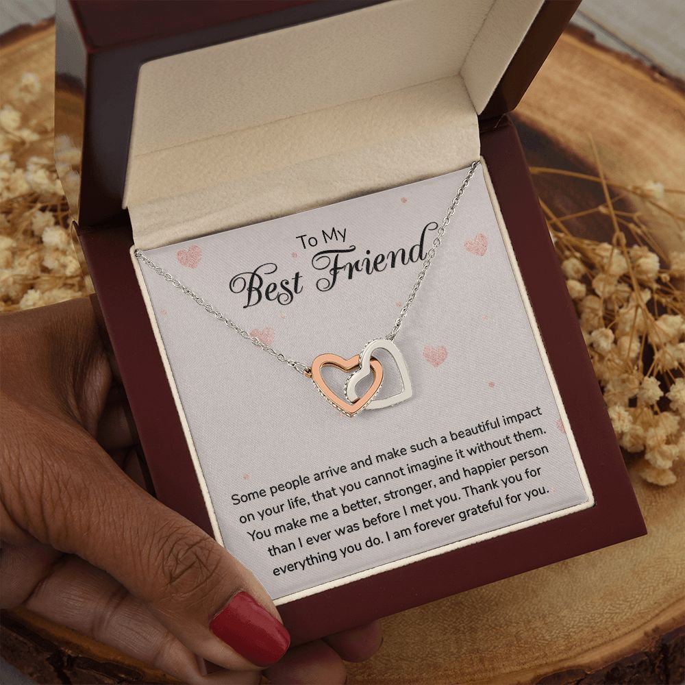 To my Best Friend - Interlocking Hearts Necklace