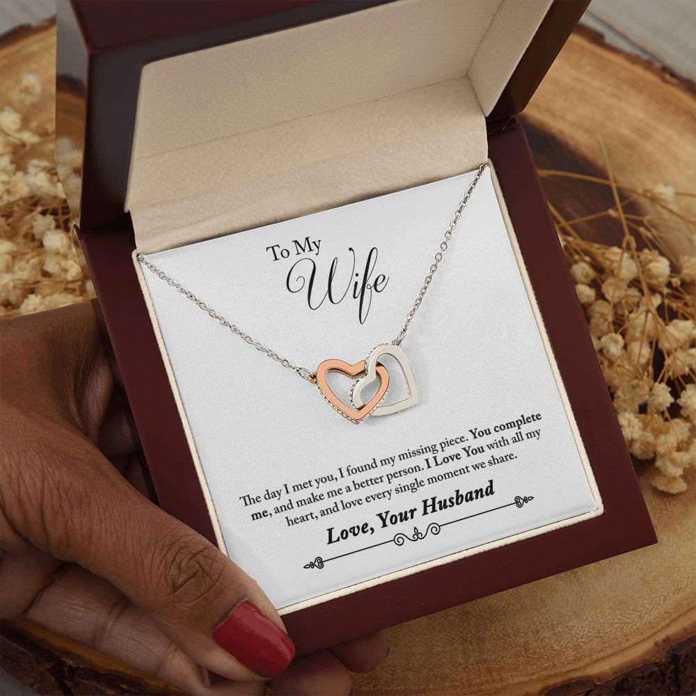 To My Wife - Interlocking Hearts Necklace