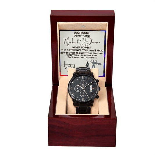 Police Retirement  - Black Watch With Card