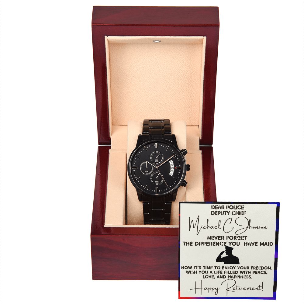 Police Retirement  - Black Watch With Card