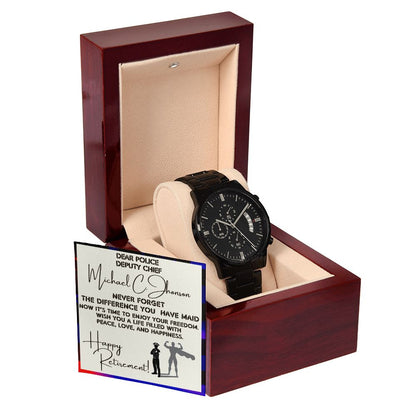 Police Retirement  - Black Watch With Card