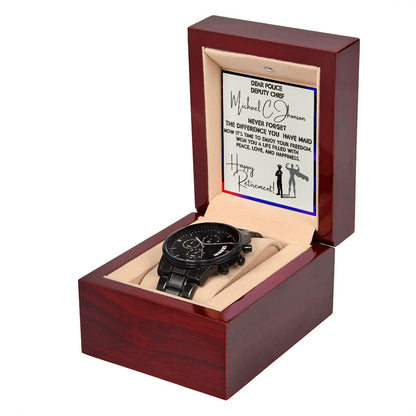 Police Retirement  - Black Watch With Card
