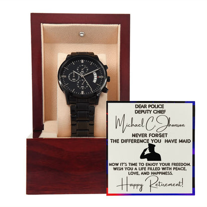 Police Retirement  - Black Watch With Card
