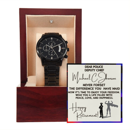 Police Retirement  - Black Watch With Card