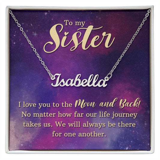 To My Sister - Custom Name Necklace with Card