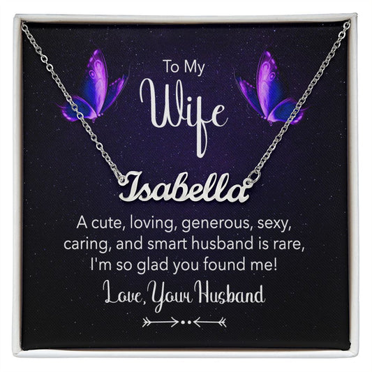 To My Wife - Custom Name Necklace with Card