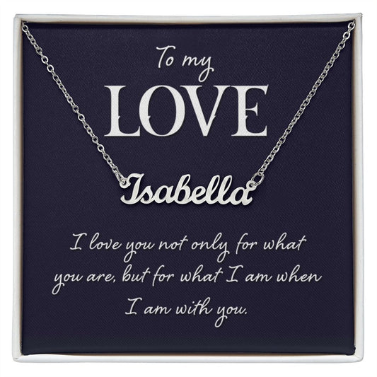 To My Love - Custom Name Necklace with Card