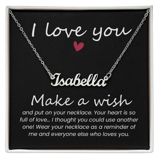 I Love You - Custom Name Necklace with Card