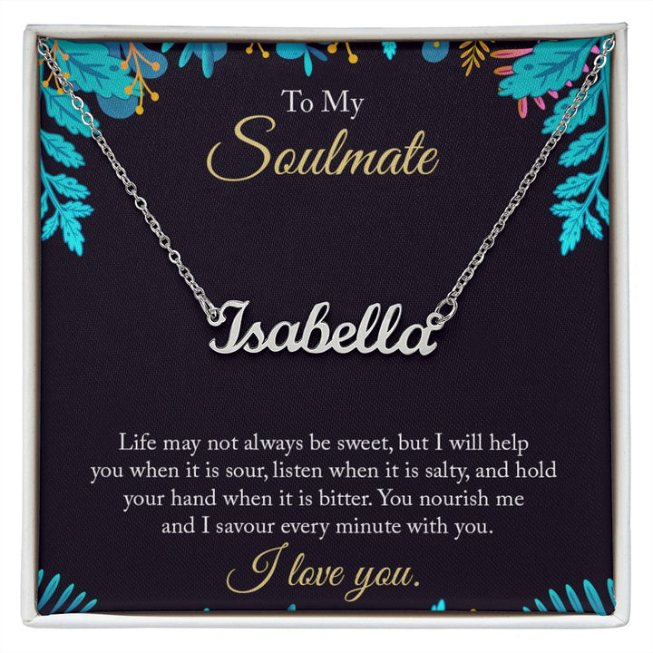 To My Soulmate - Name Necklace With Card