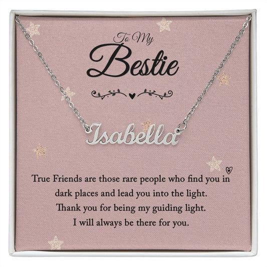 To My Bestie - Name Necklace With Card