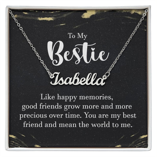 To My Bestie - Custom Name Necklace with Card