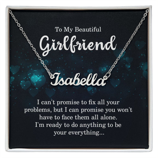 To My Beautiful Girlfriend - Custom Name Necklace with Card