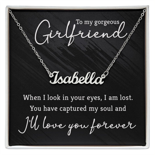To My Gorgeous Girlfriend - Custom Name Necklace with Card