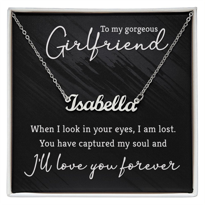 To My Gorgeous Girlfriend - Custom Name Necklace with Card
