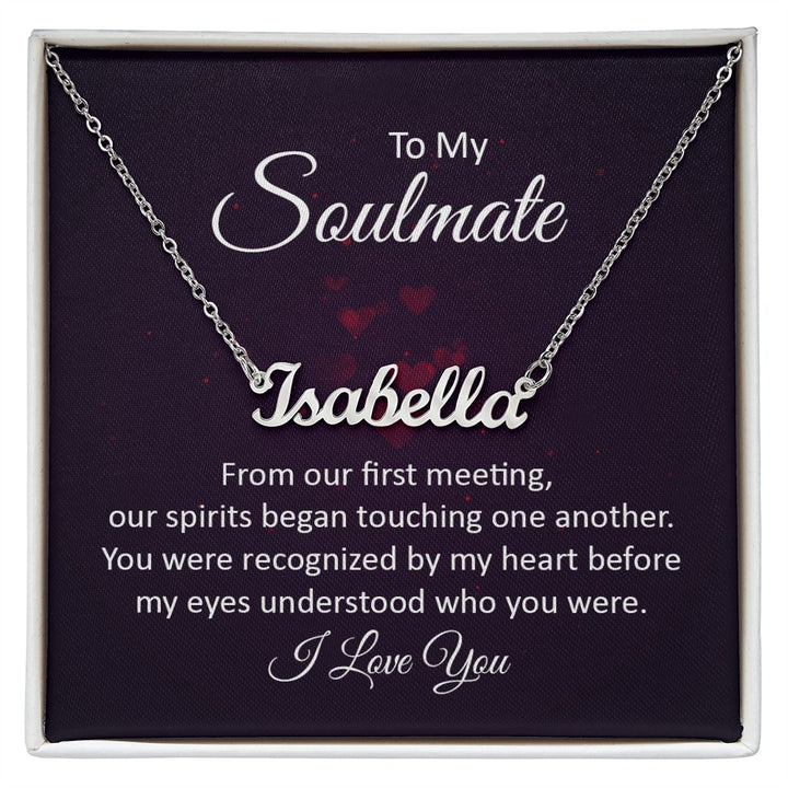 To My Soulmate - Custom Name Necklace with Card