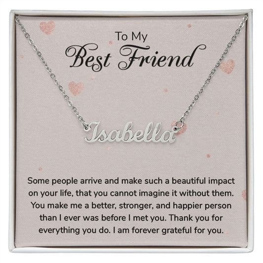 To My Best Friend - Name Necklace With Card