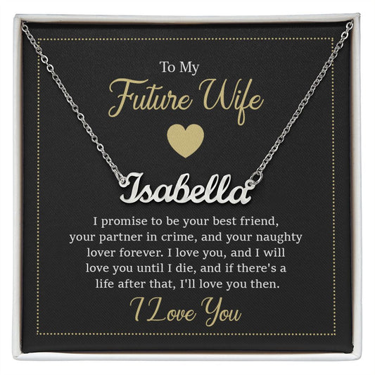 To My Future Wife - Custom Name Necklace with Card