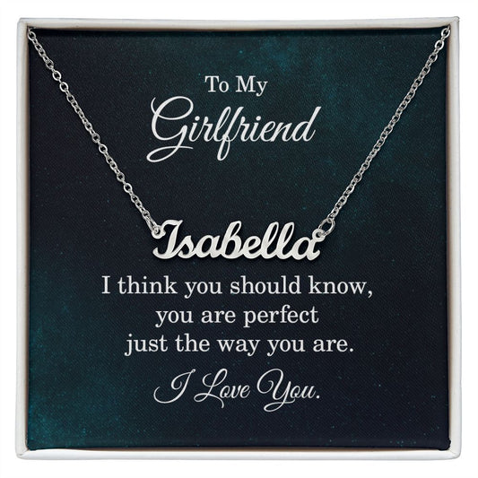 To My Girlfriend - Custom Name Necklace with Card