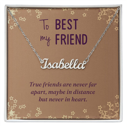 To My Best Friend - Custom Name Necklace with Card
