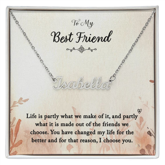 To My Best Friend - Name Necklace With Card