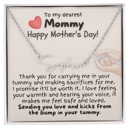To My Dearest Mommy from Bump - Signature Style Name Necklace