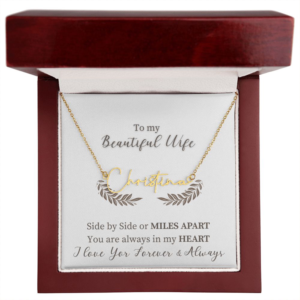 To My Beautiful Wife - Signature Style Name Necklace