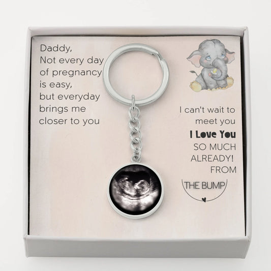 Daddy To Be Gift - Custom Keychain with Baby Ultrasound Photo